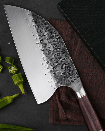 Serbian Special Offer Serbian Meat Cleaver with Ebony Handle and the Original Serbian Chefs Knife with Gift Box