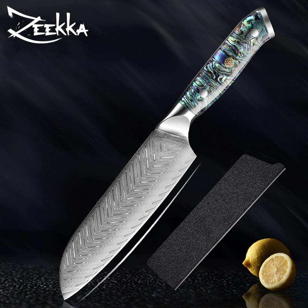 Ensemble de couteaux en acier Damas Extraordinary Abalone de Zeekka
