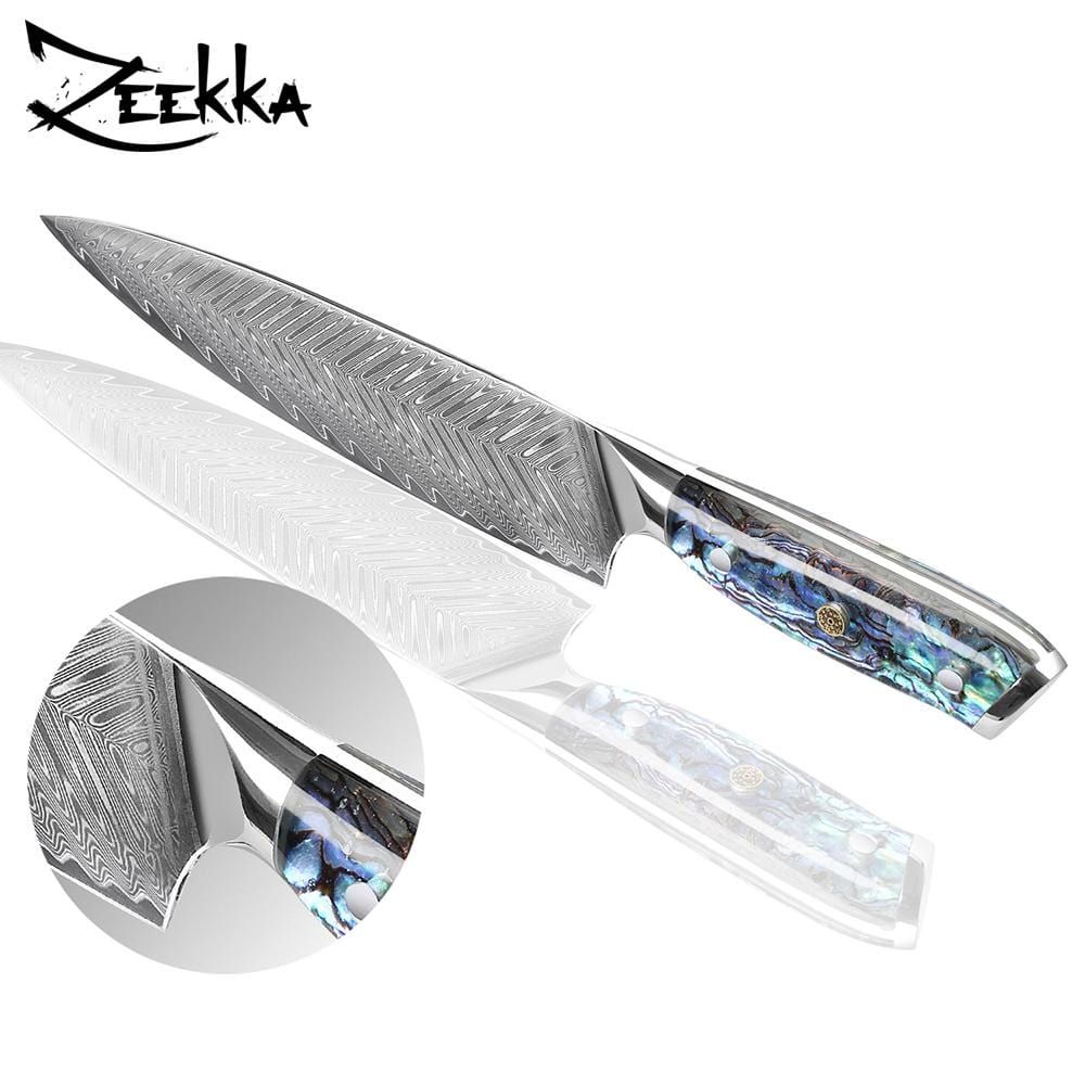 Azure Series Damascus Steel Knife – Lumina Kitchen