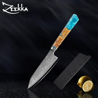 Turquoise Damascus Steel Knife Set