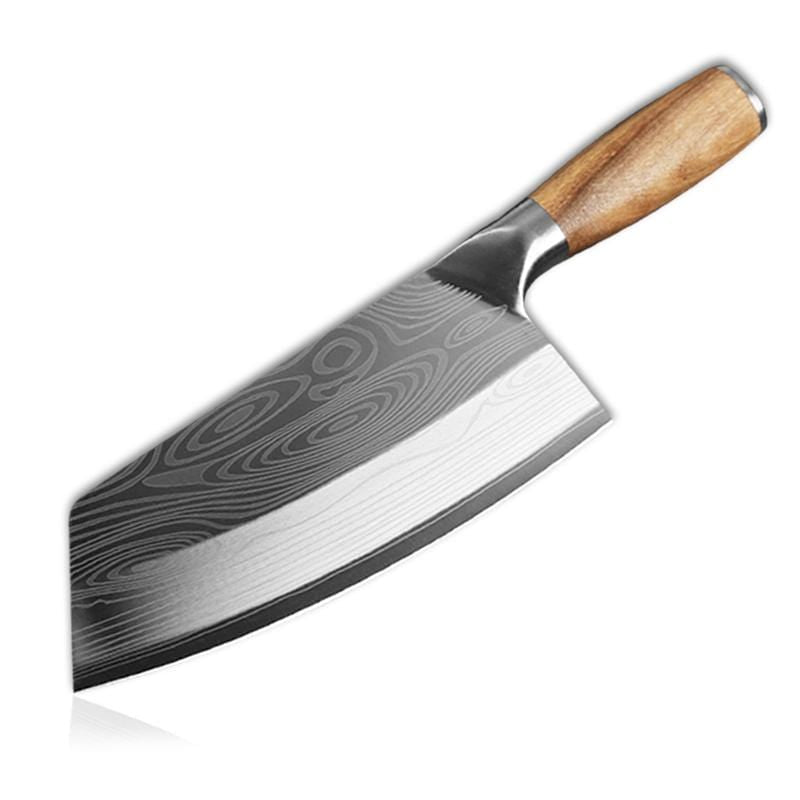 Kødkniv i rustfrit stål med træhåndtag med gaveæske