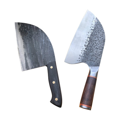 Serbian Special Offer Serbian Meat Cleaver with Ebony Handle and the Original Serbian Chefs Knife with Gift Box