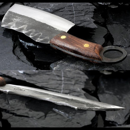 Hachoir à viande fait à la main/couteau de boucher fabriqué à partir d'acier plaqué à haute teneur en carbone