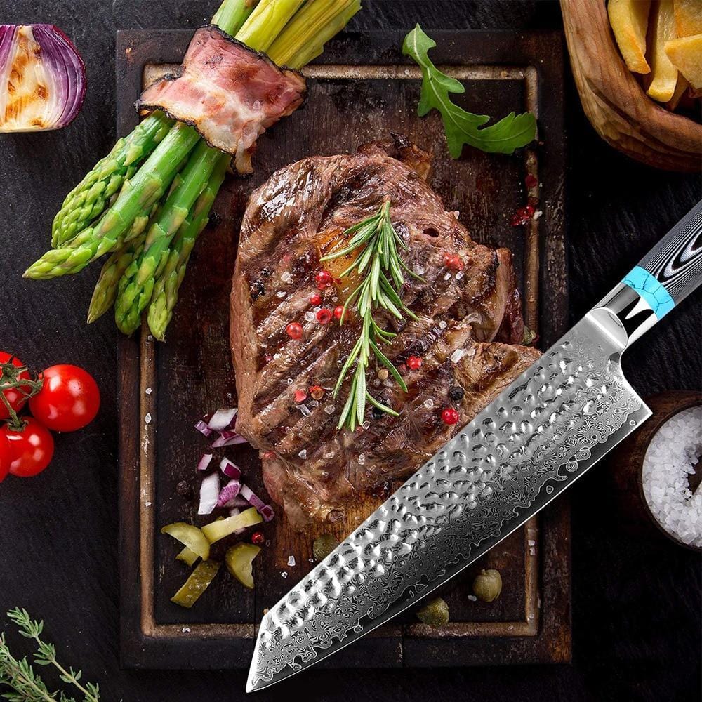 Damascus Steel Professional Chef Knife 8 inch - 67 Layers with Sheath –  Zeekka